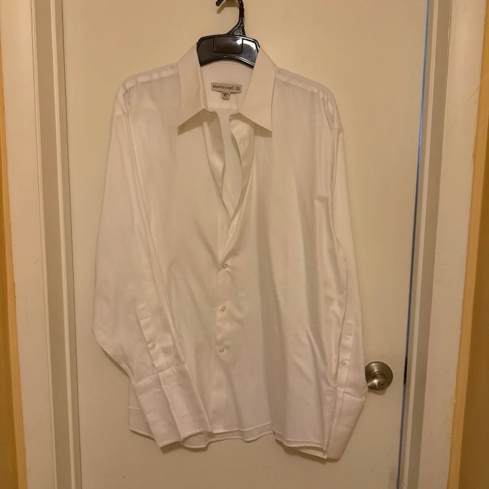 PERFECT CONDITION, PRONO UHOMO WHITE TUXEDO SHIRT, SIZE 17 1/2 34/35 - Picture 1 of 6